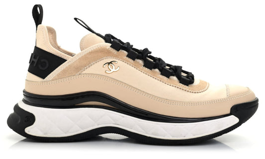 Chanel Velvet Calfskin & Mixed Fibers Sneaker 'Beige'