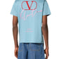 Valentino Light Blue T-Shirt With Vlogo Signature Print Men