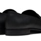 PRADA Plaque Loafer Black Saffino Leather
