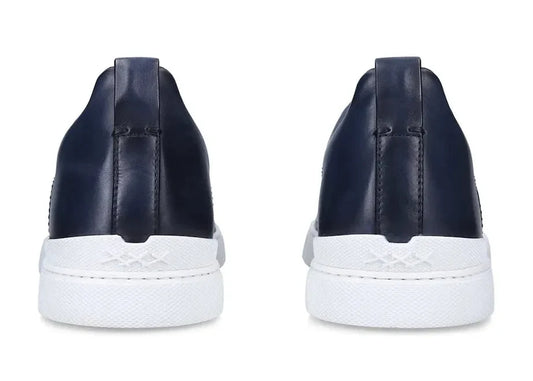 Zegna Crocodile Leather Triple Stitch "Navy Blue"