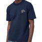 LV Embroidered Signature Short-Sleeved Cotton Crewneck Navy Blue