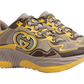GUCCI Ripple Low Top Casual Shoes Men's Beige Yellow